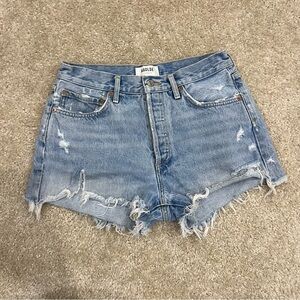 Agolde Los Angeles Parker Vintage Cut Off Jeans Shorts Sz 27 High Rise Button,